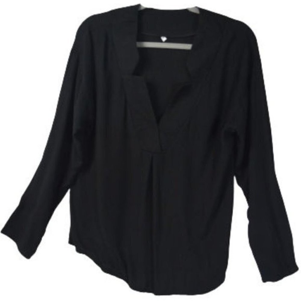 Womens Lightweight Black Tunic Blouse Size: XL